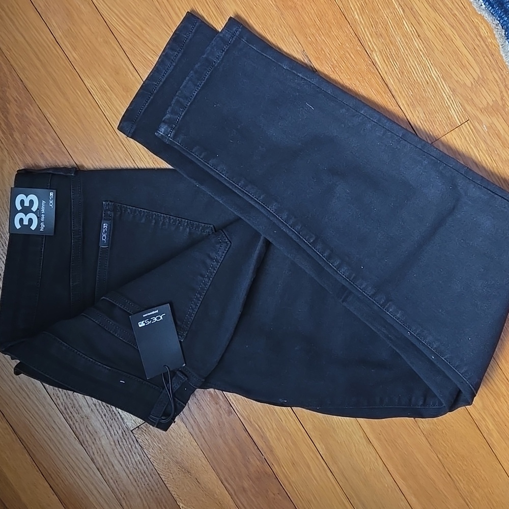 Joe's Jeans High Rise Skinny in Black Rinse Size 33 These Are Dark Black